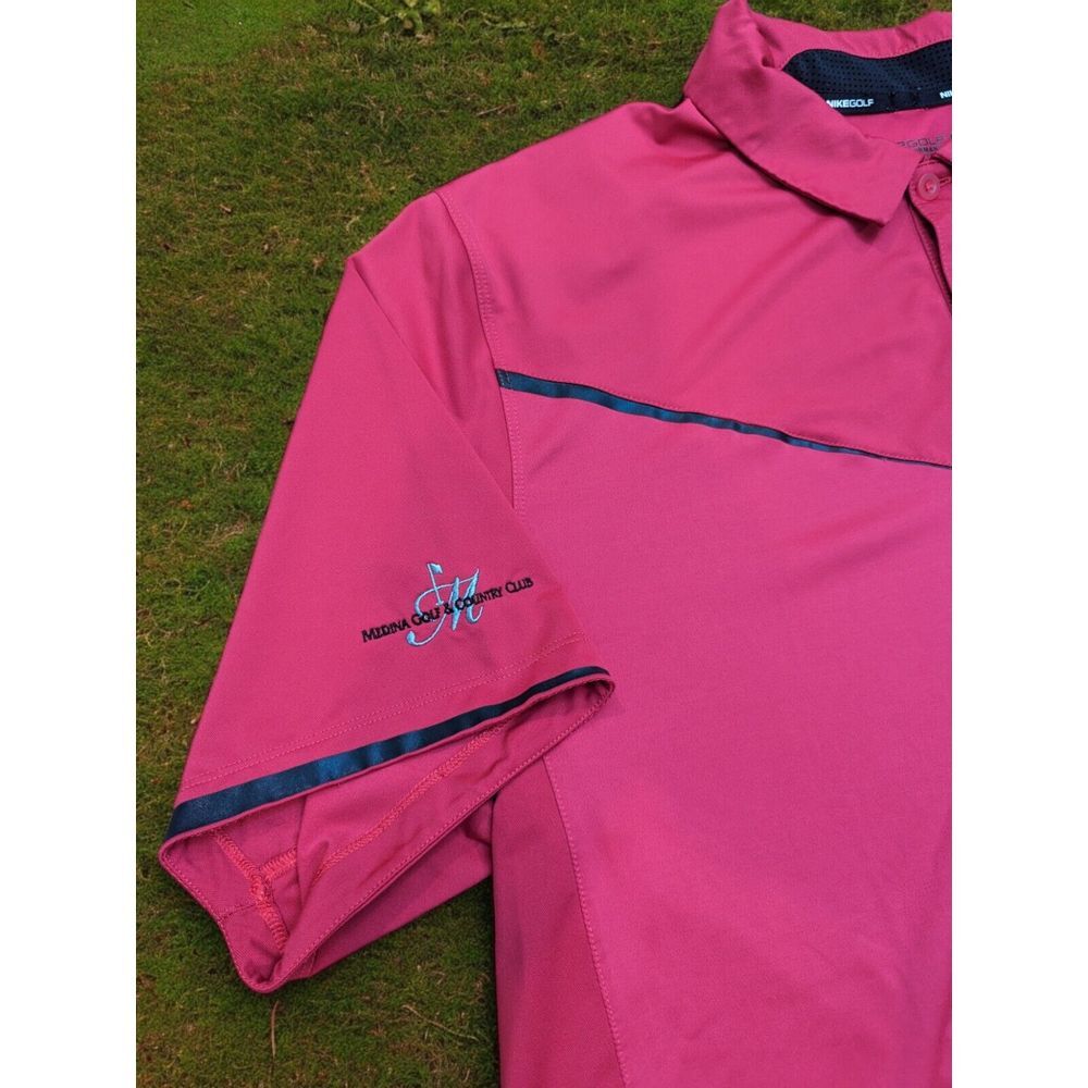 Nike Golf Tour‎ Performance Dri-Fit Red Polo Shirt Medina Club - XL